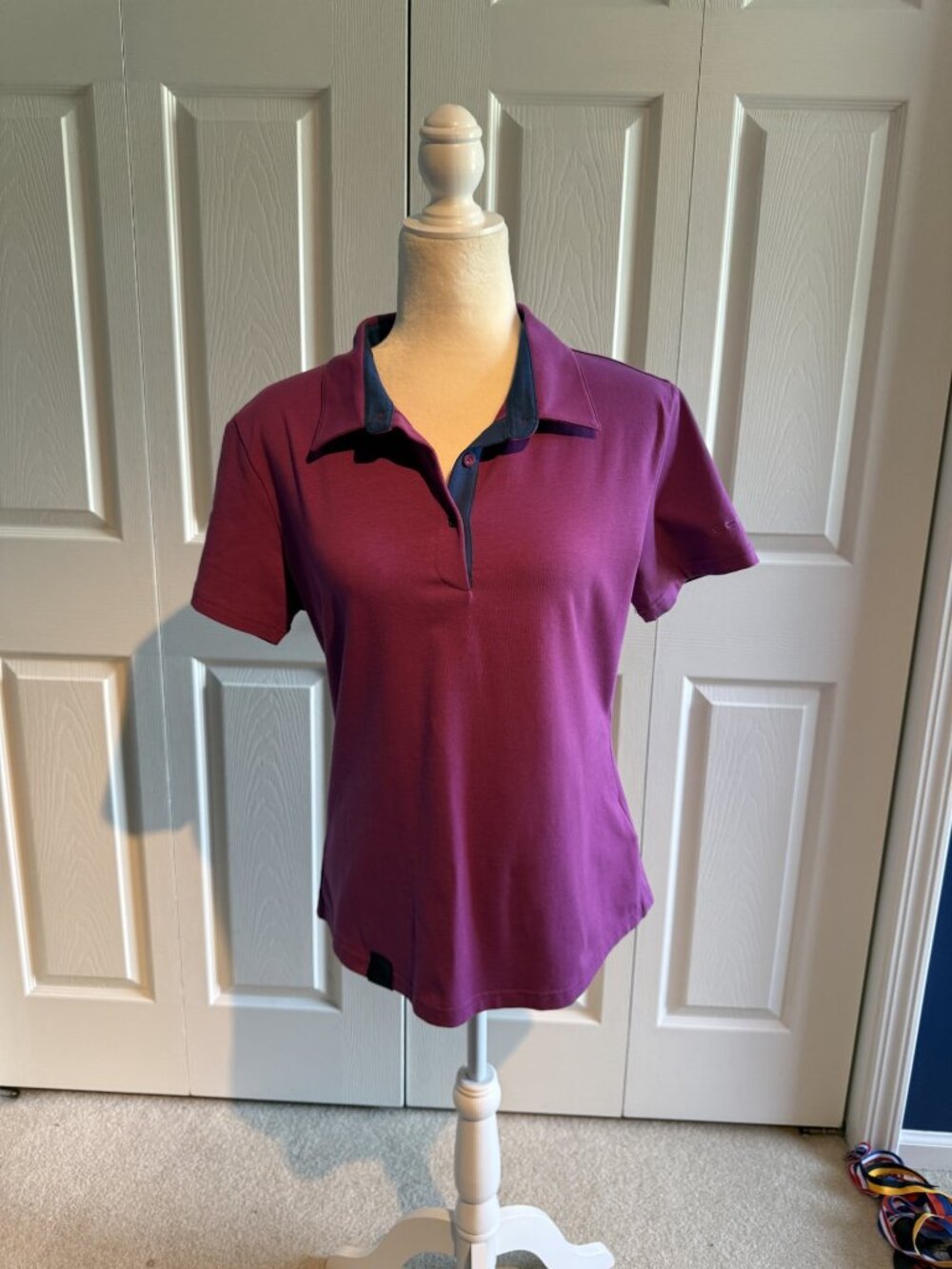 Porsche Driver's Selection Purple Polo Shirt Women US Size Medium Logo